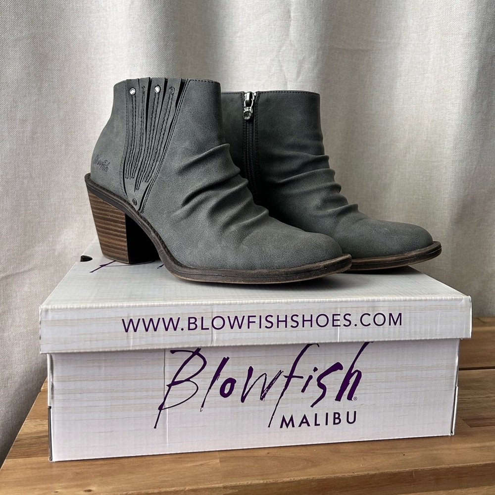 Blowfish Charcoal Ankle Booties